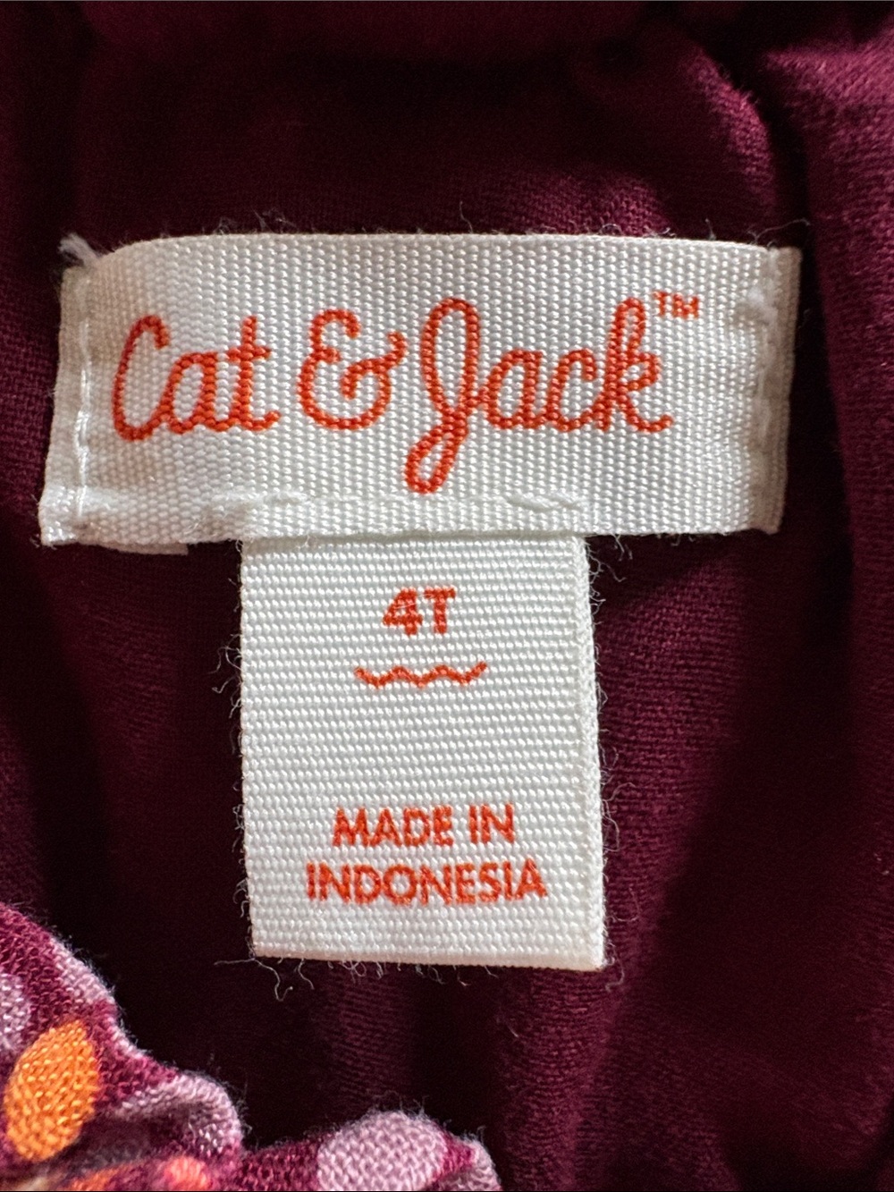 Cat & Jack Burgundy Floral Dress Size 4T - Picture 5 of 6